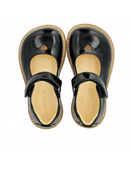 Mary Jane with heart and velcro Black 26