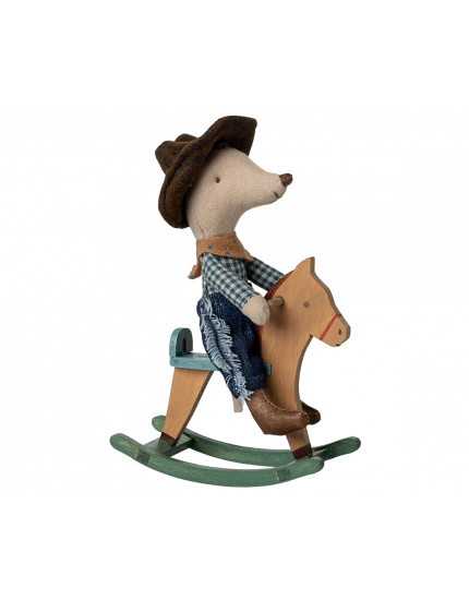 Cowboy mouse on rocking horse, Little brother One Size