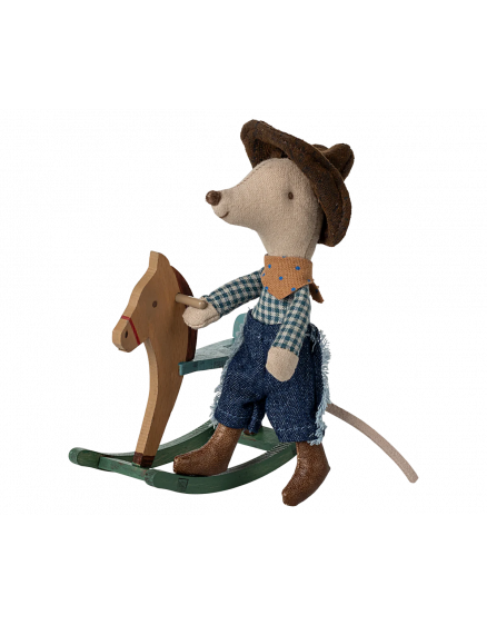 Cowboy mouse on rocking horse, Little brother 2