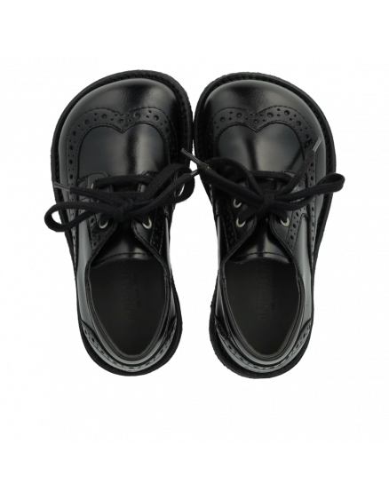 Classic lace-up shoe w. brogue pattern Black 6