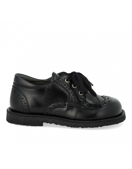 Classic lace-up shoe w. brogue pattern Black 2