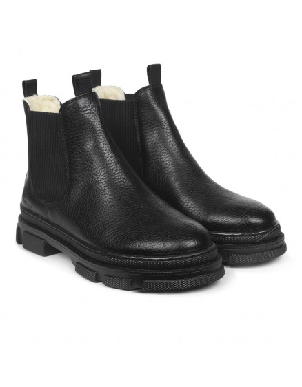 Chelsea Boot with wool lining Black 6