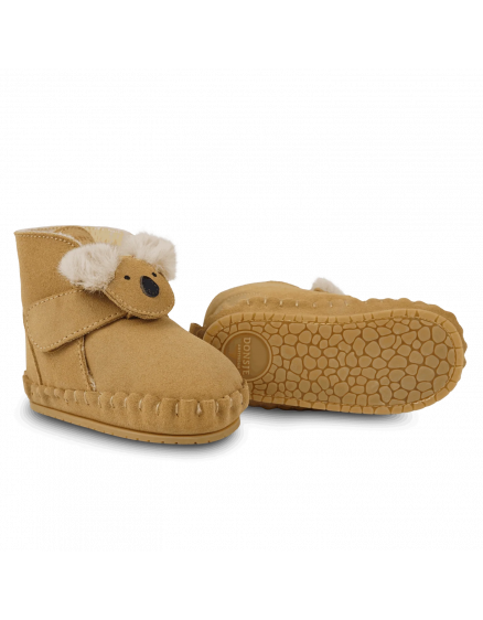 Pouty Booties Fluffy Koala Sand Suede 6