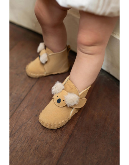 Pouty Booties Fluffy Koala Sand Suede 5