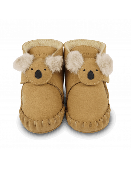 Pouty Booties Fluffy Koala Sand Suede 4