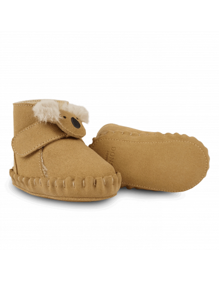Pouty Booties Fluffy Koala Sand Suede 2