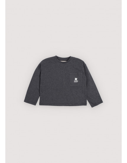 TNS Logo Long Sleeve T-shirt Galactic Grey Melange 12Y