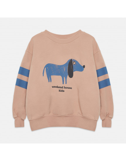 Blue Dog Stripes Sweatshirt Powder Pink 11-12Y