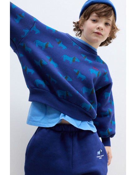 Blue Dog All Over Sweatshirt Blue 2