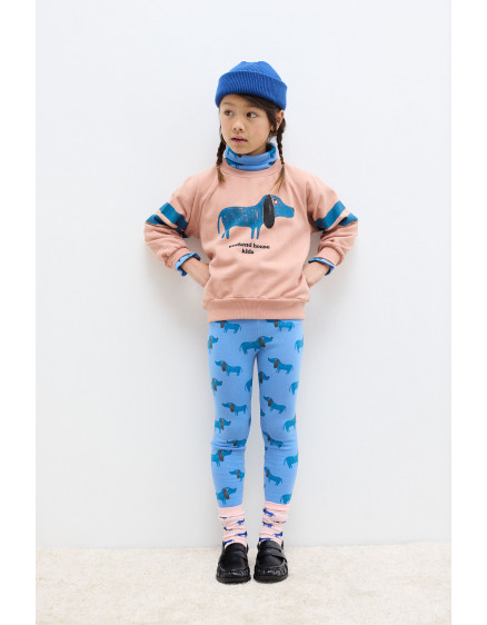 Blue Dog All Over Leggings Soft Blue 3