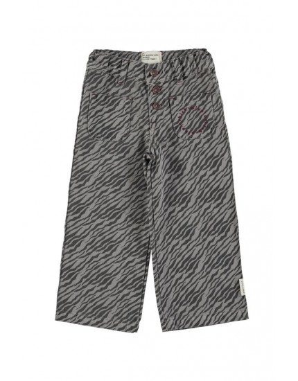 Flare trousers Grey w/ zebra print
