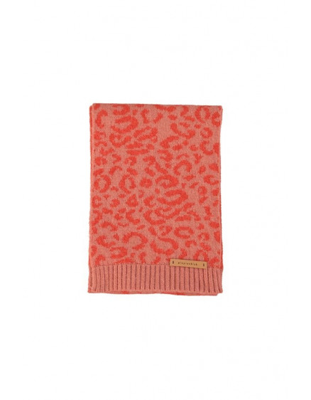 Knitted scarf Pink w animal print 3