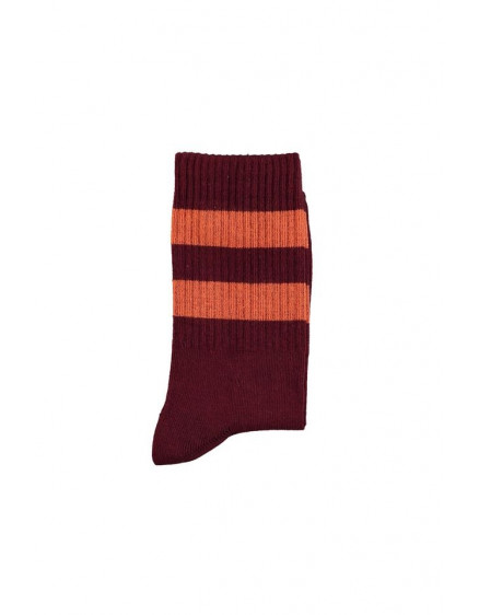 Socks Bordeaux orange stripes 2