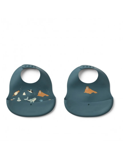 Ember Printed Bib 2-pack Arctic Sea