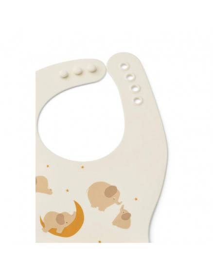 Ember Printed Bib 2-pack Elephant Creme 4