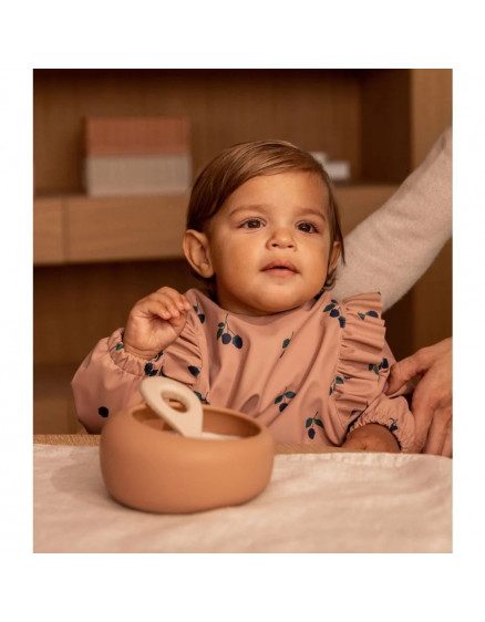 Merle Ruffle Cape Bib Berry 3
