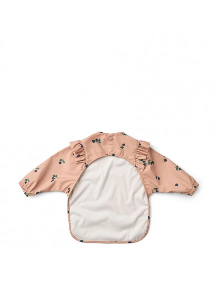 Merle Ruffle Cape Bib Berry 2