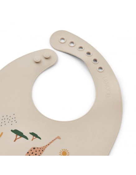 Tilda Silicone Bib 2-Pack Safari Sandy 3