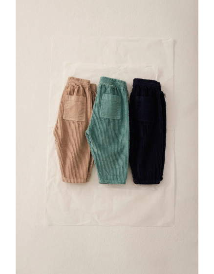 Wide corduroy baby pants Stone Miki 2
