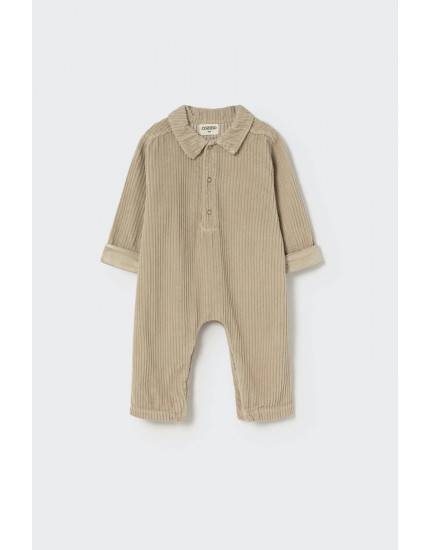 Wide corduroy baby jumpsuit Stone Trento 24M