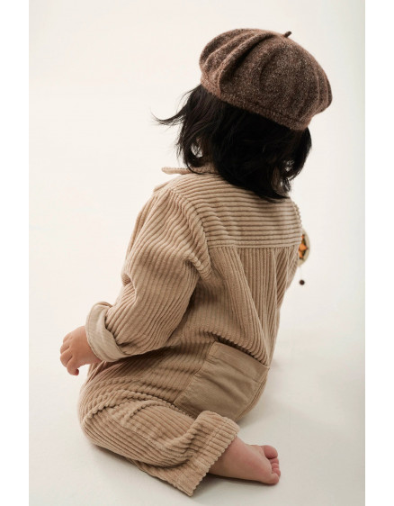 Wide corduroy baby jumpsuit Stone Trento 4