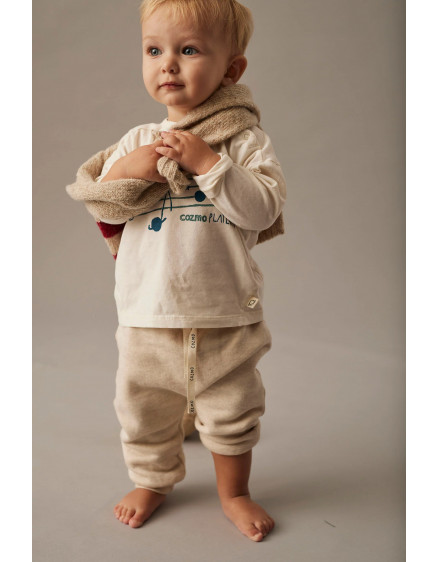 Mélange fleece baby pants Stone Louis 3