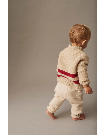 Mélange fleece baby pants Stone Louis 2