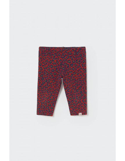 Animal print fleece baby leggings Red Velvet 18M