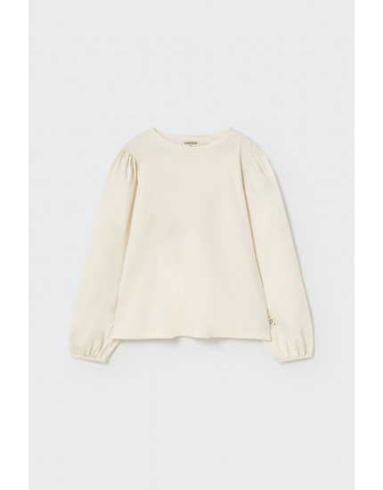 Soft warm jersey puffed T-shirt White Florencia 8Y