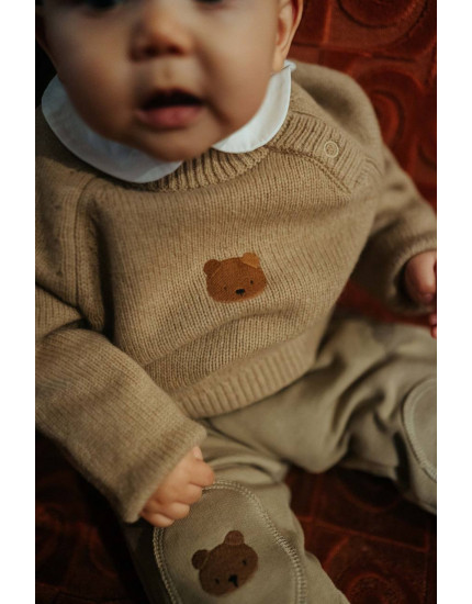 Sibbe Merino Wool Sweater Bear Sesame