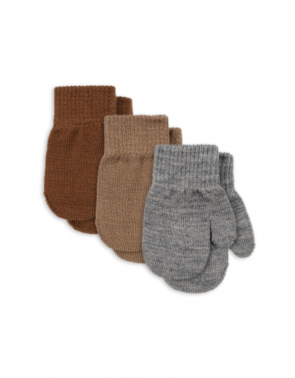 3 Pack Filla Mittens Grey Beige Brown