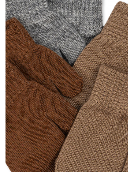 3 Pack Filla Mittens Grey Beige Brown 2