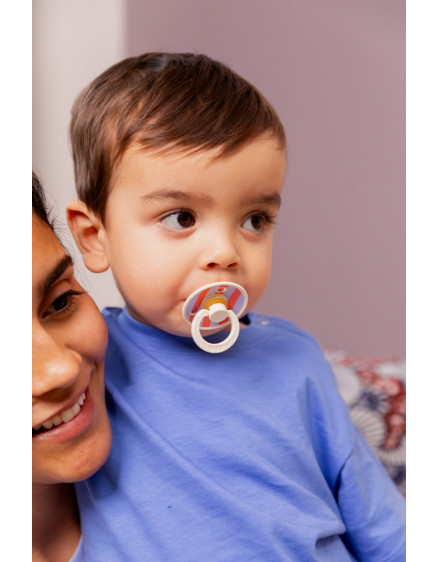 Pacifier Studio Colour Block Latex Ivory Dusty Blue  2