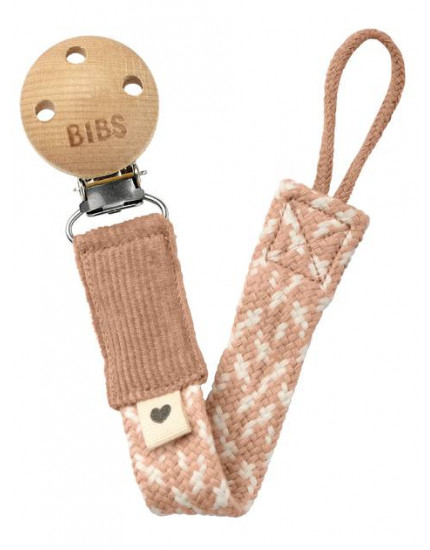 Pacifier Clip Braided Blush Ivory  One Size