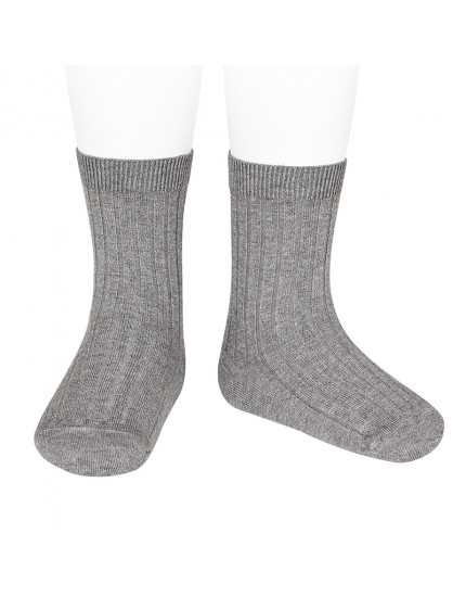 Basic rib short socks Light Grey 230