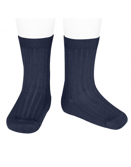 Basic rib short socks Navy Blue 480