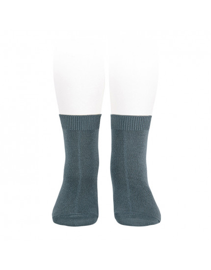 Plain stitch basic short socks Zinc 252