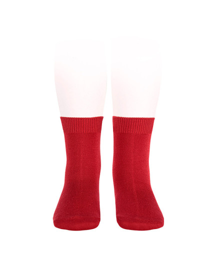 Plain stitch basic short socks Red Velvet 578 10