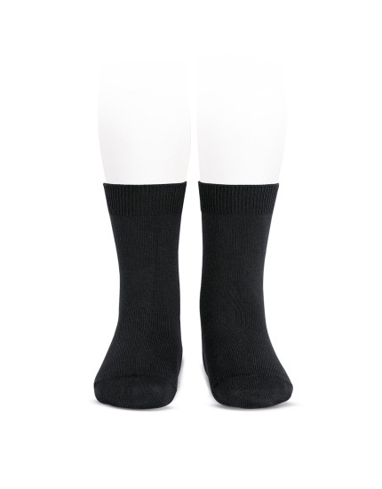 Plain stitch basic short socks Black 900 10