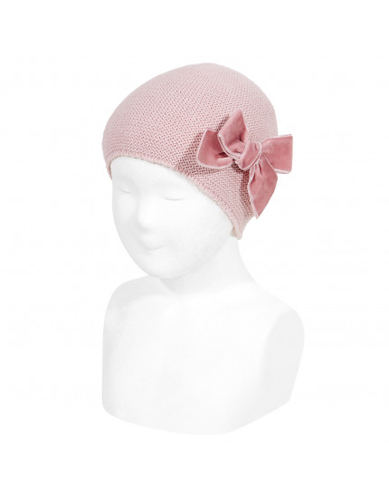 Шапка Garter з бантом Pale Pink 526 6-12М