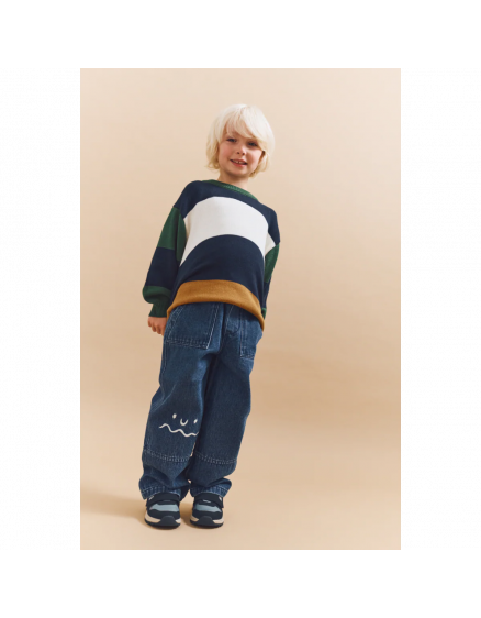 Orlane Stripe Knit Jumper Classic Navy 2