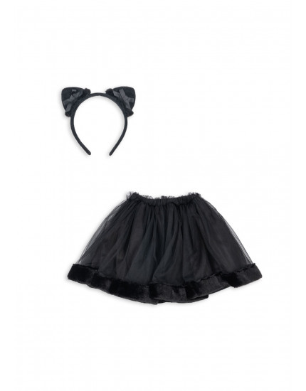 Cat Skirt Costume Black 12-18M
