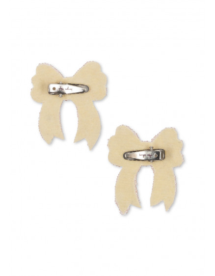 2 Pack Bow Hair Clip Cameo Rose 3