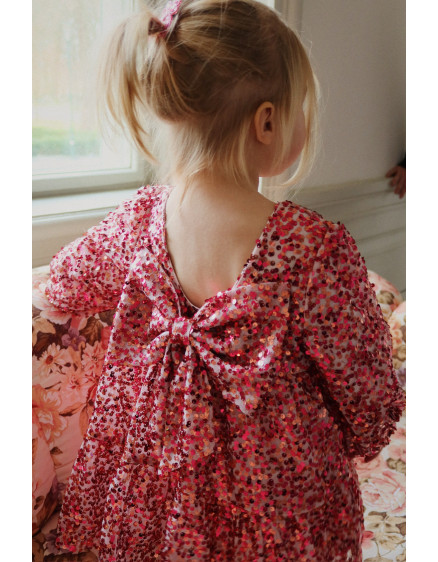 Lila Sequins Bow Dress Sparkling Sangria 8