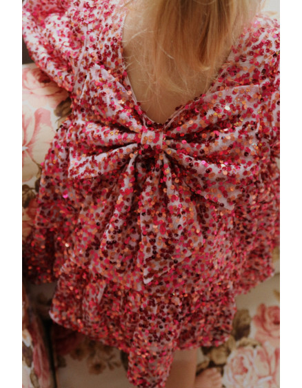 Lila Sequins Bow Dress Sparkling Sangria 7