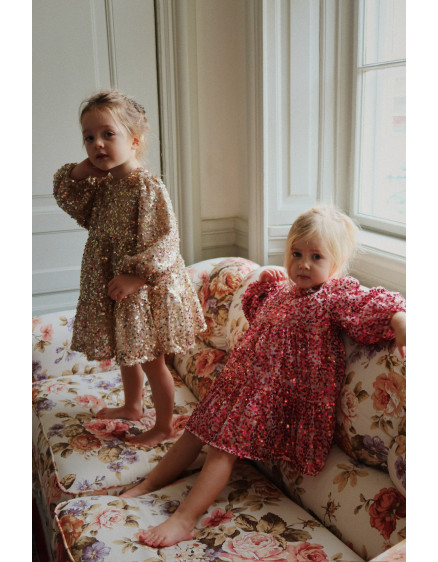 Lila Sequins Bow Dress Sparkling Sangria 5