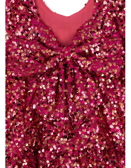 Lila Sequins Bow Dress Sparkling Sangria 2