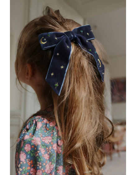 Velvet Bow Pearly Hair Clip Navy Blazer 5