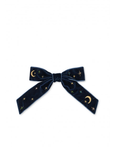 Velvet Bow Pearly Hair Clip Navy Blazer 3