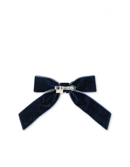 Velvet Bow Pearly Hair Clip Navy Blazer 2